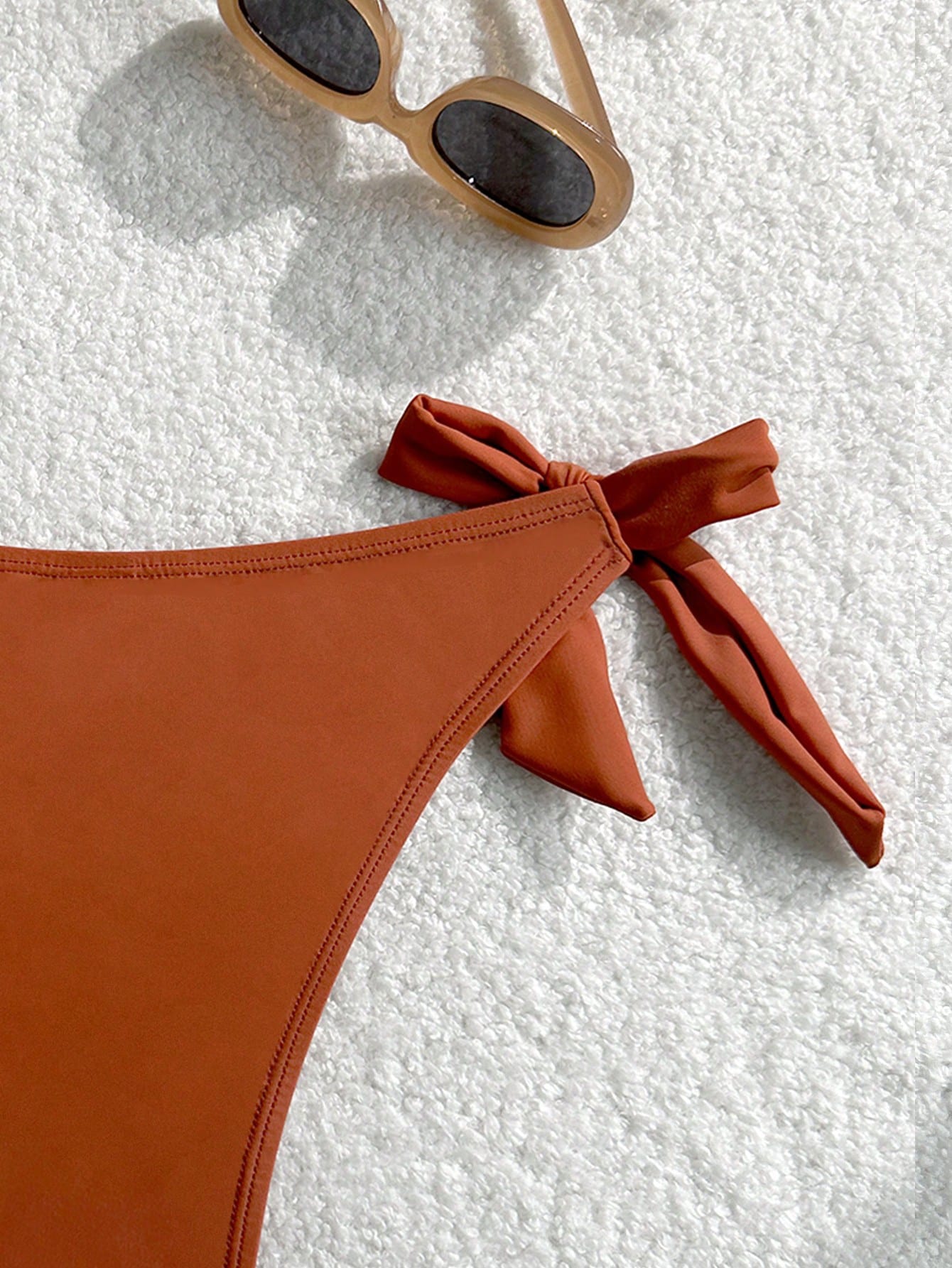 Black Basic Side Tie Bikini Bottom, Suitable For Graduation, Independence Day, Valentine's Day, Music Festivals, Fashion Vacation Beach Summer