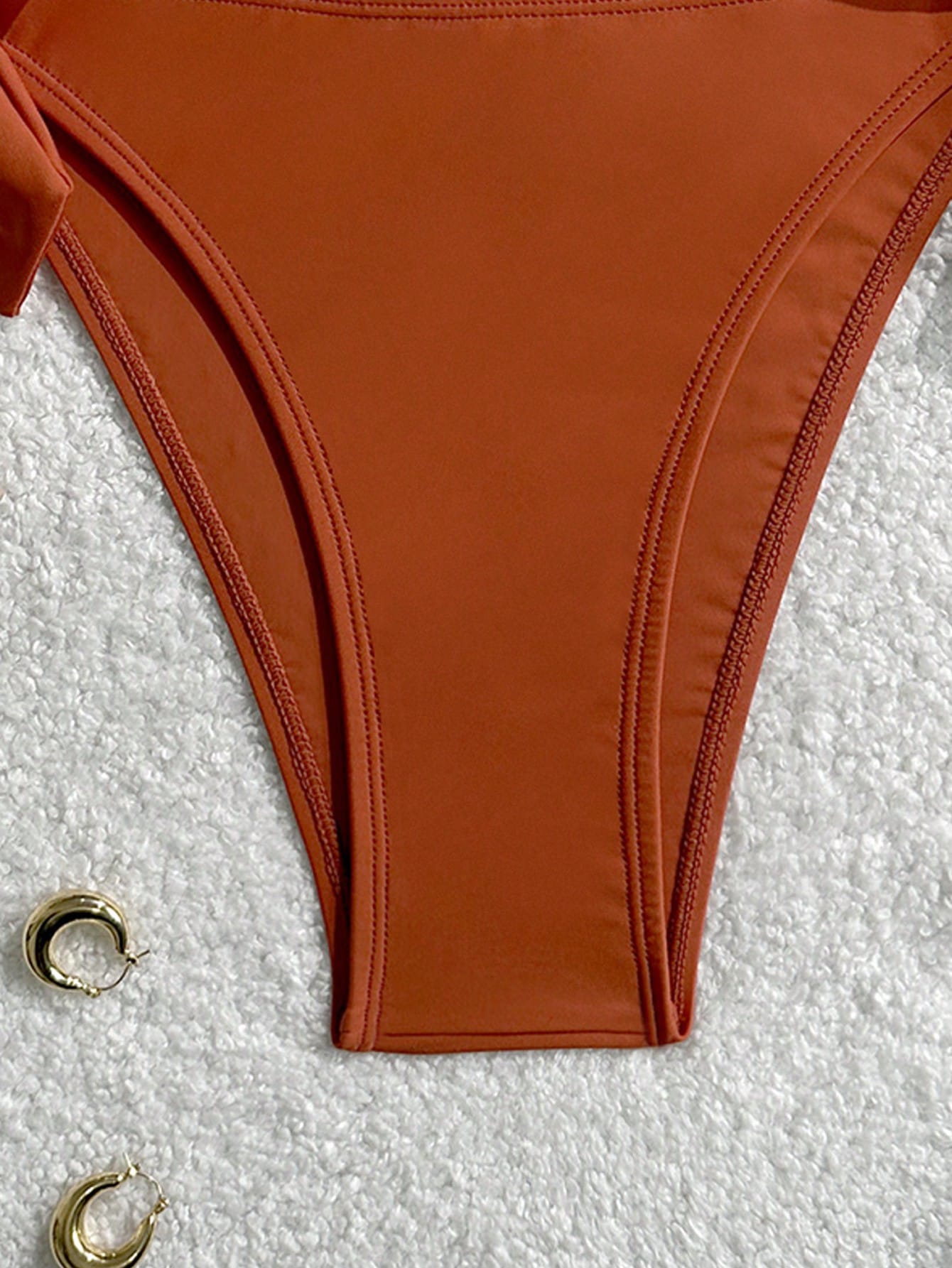 Black Basic Side Tie Bikini Bottom, Suitable For Graduation, Independence Day, Valentine's Day, Music Festivals, Fashion Vacation Beach Summer