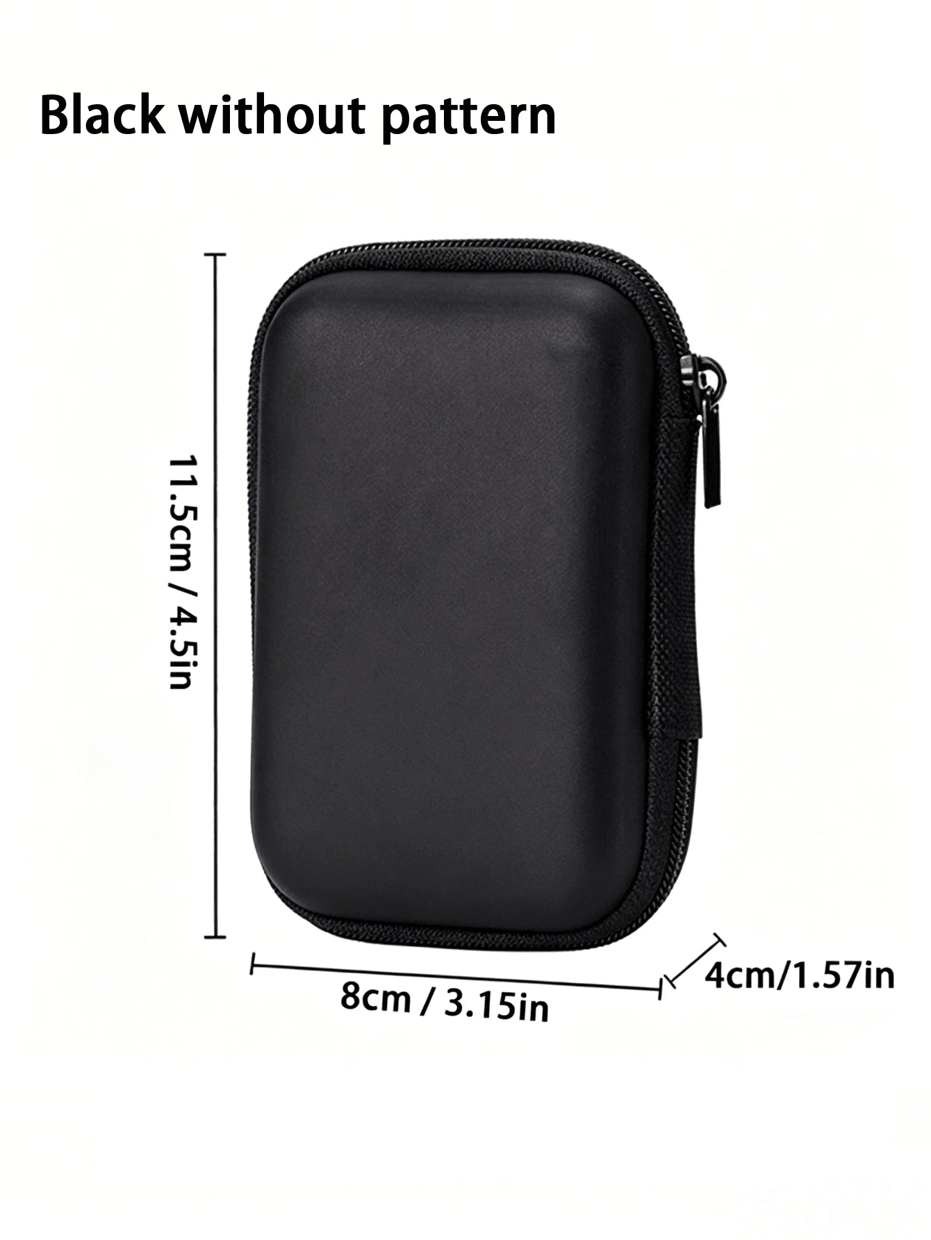 Black Leopard Print EVA Hard Shell 4.3 Inch Compact Storage Box- Travel Protective Storage Bag, Suitable For Electronic Accessories, Earphones, Hard Drives And Data Cables; Shockproof Zipper Pouch (S