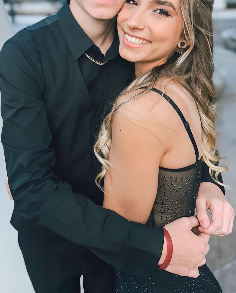 Black Senior Prom Dresses Sequin Party Gown, AST1513