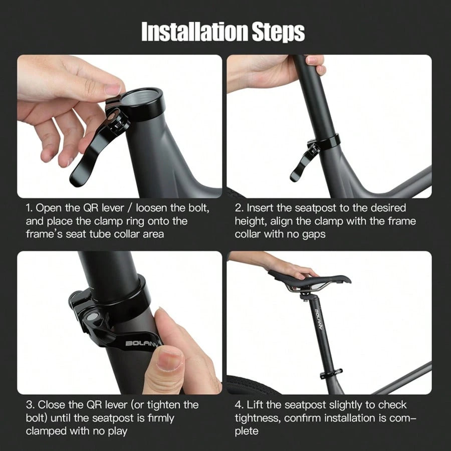 BOALNY BOLANY Bicycle Seatpost Clamp Aluminum Alloy 31.8/34.9mm Quick Release Seat Tube Clamp MTB Accessories And Parts