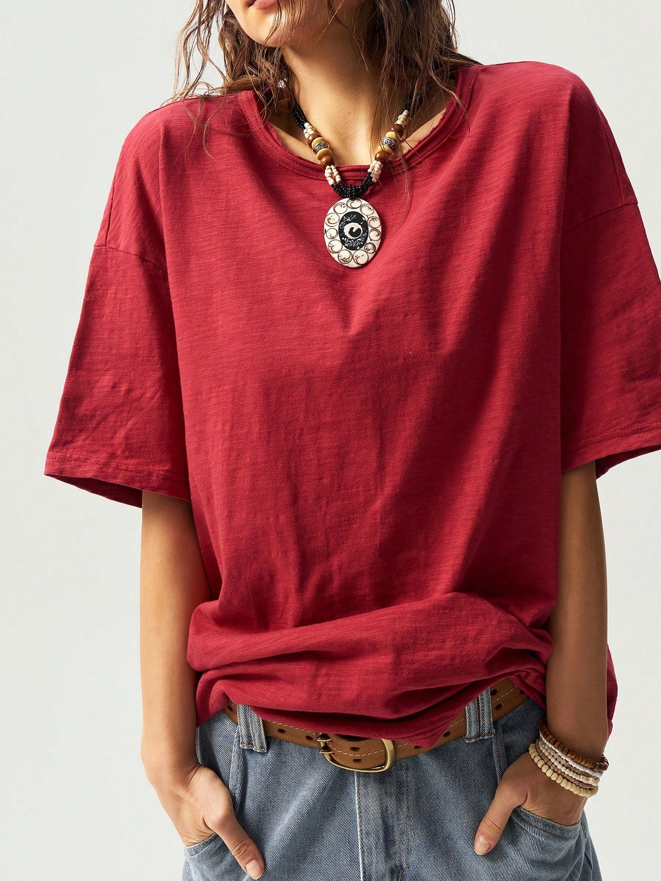 Bohemela Plus Size Summer Casual Star Print Short Sleeve T-Shirt Star Tshirt