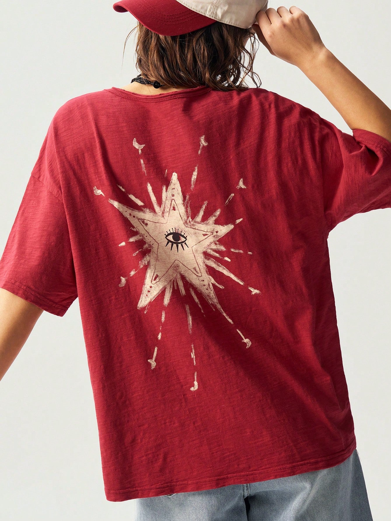 Bohemela Plus Size Summer Casual Star Print Short Sleeve T-Shirt Star Tshirt