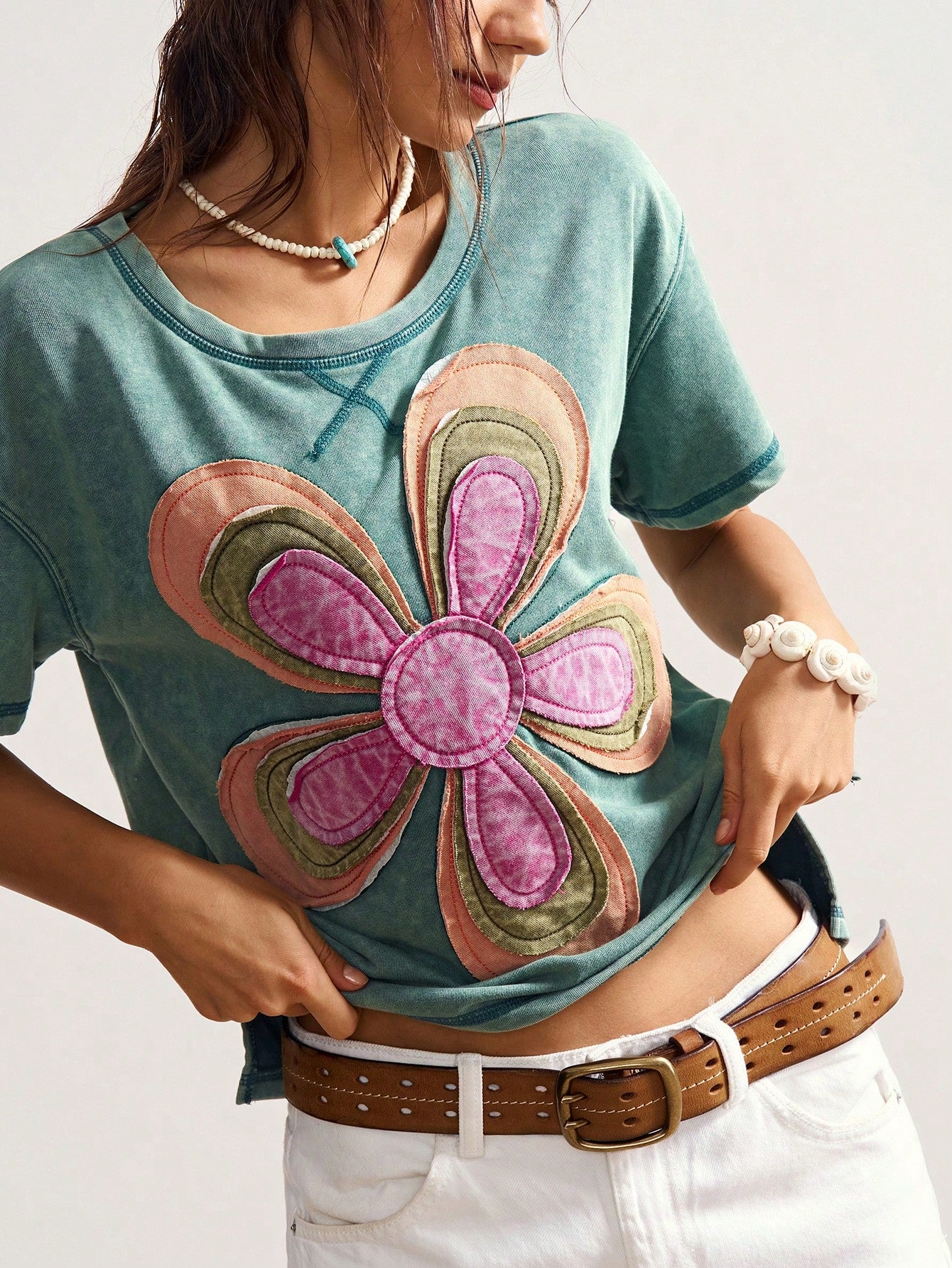 Bohemela Plus Size Women Casual Loose Round Neck Short Sleeve T-Shirt, Summer