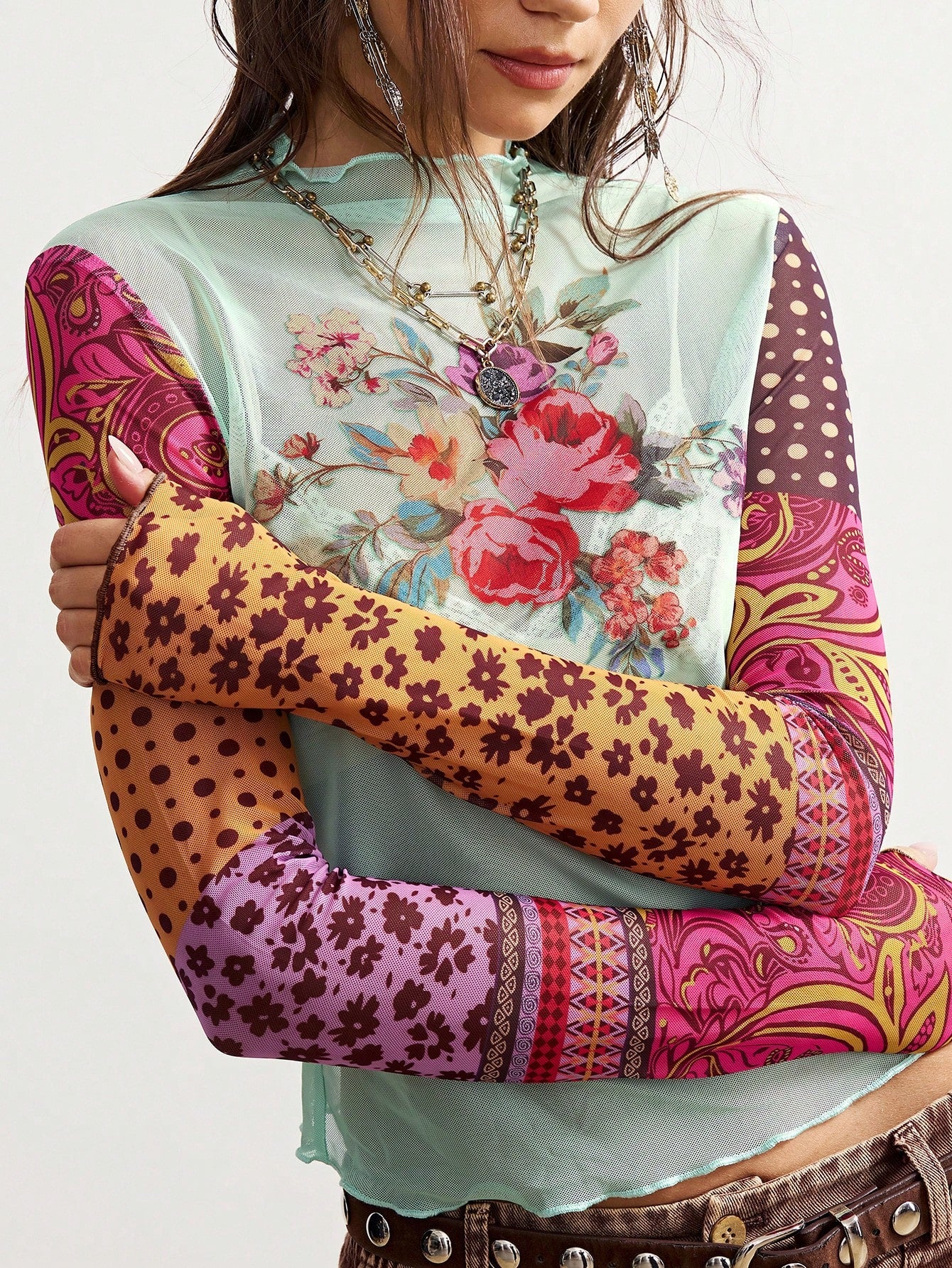 Bohemela Plus Size Women Floral Print Casual Versatile Long Sleeve Top For Daily Wear Fall