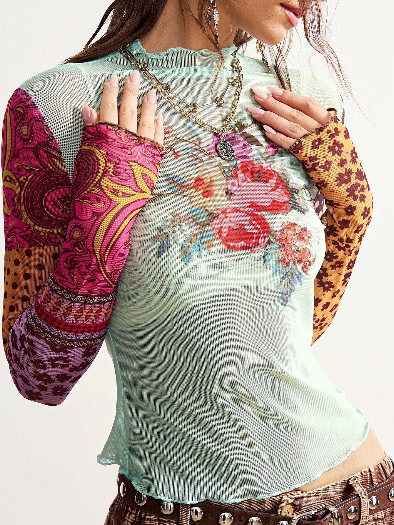 Bohemela Plus Size Women Floral Print Casual Versatile Long Sleeve Top For Daily Wear Fall