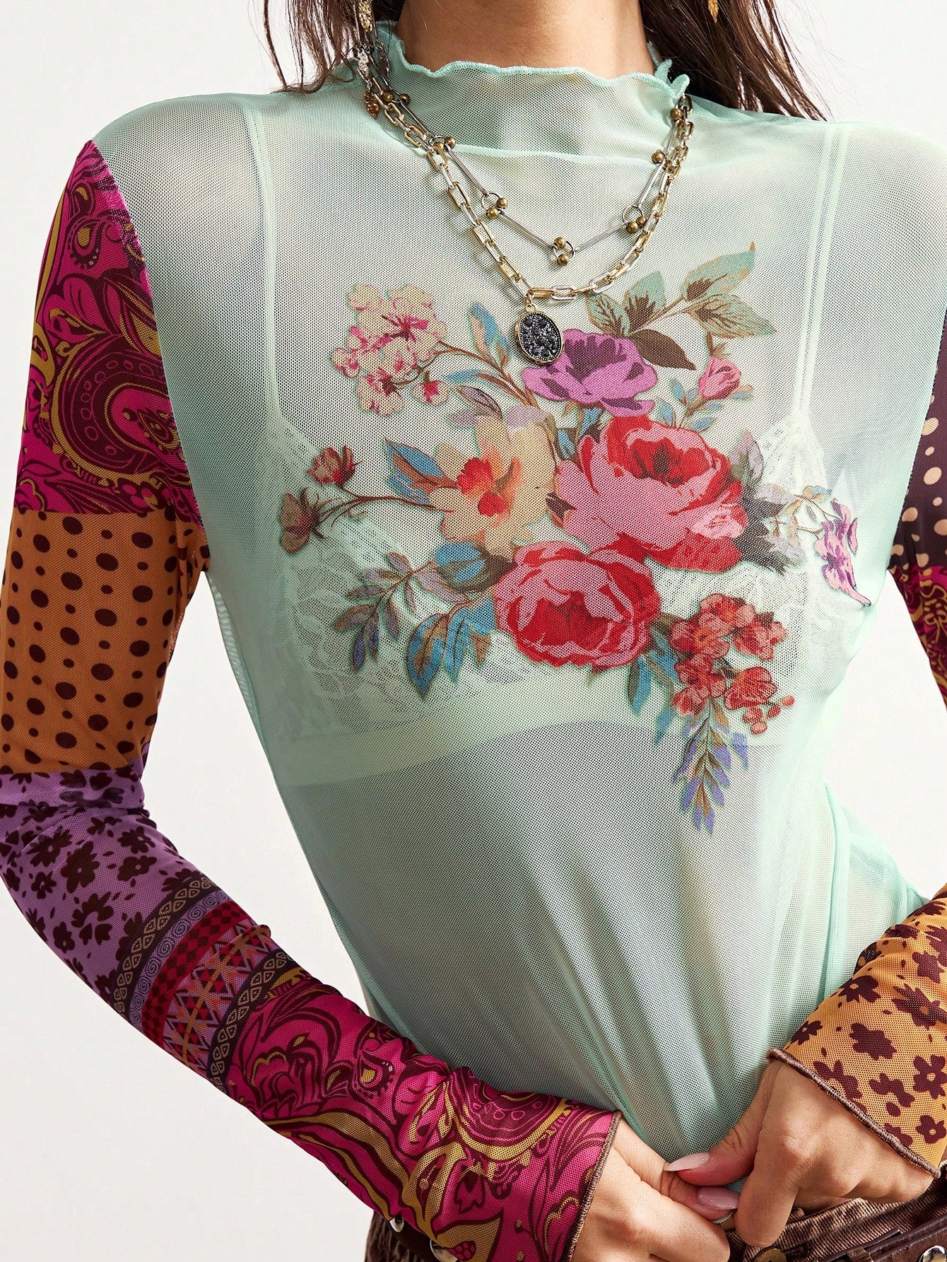 Bohemela Plus Size Women Floral Print Casual Versatile Long Sleeve Top For Daily Wear Fall