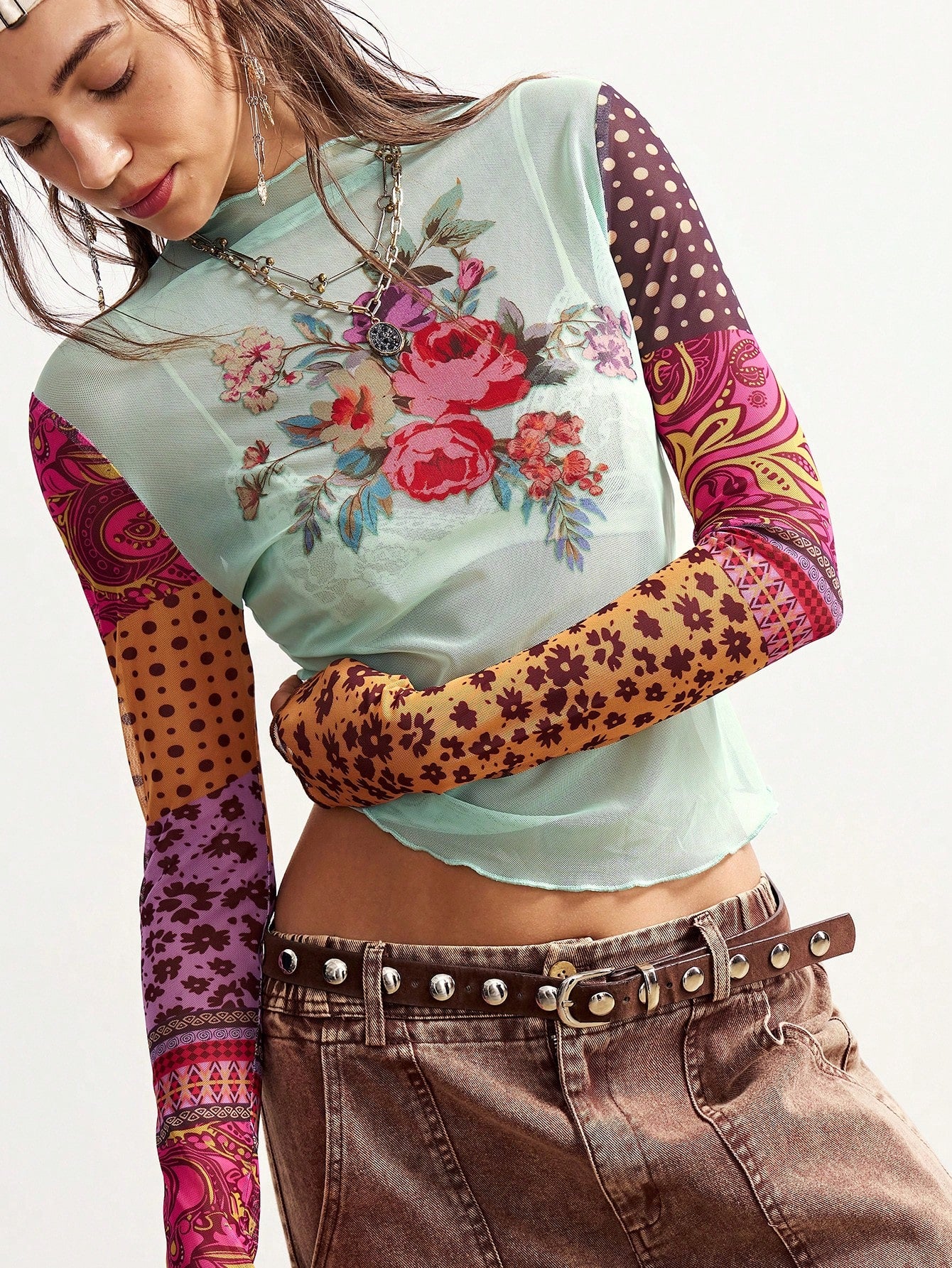 Bohemela Plus Size Women Floral Print Casual Versatile Long Sleeve Top For Daily Wear Fall