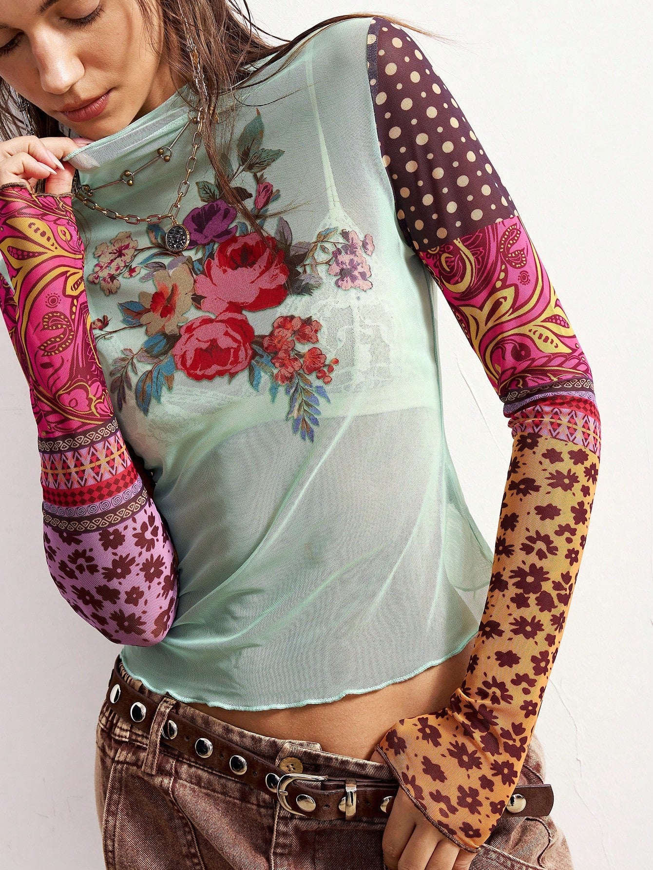 Bohemela Plus Size Women Floral Print Casual Versatile Long Sleeve Top For Daily Wear Fall