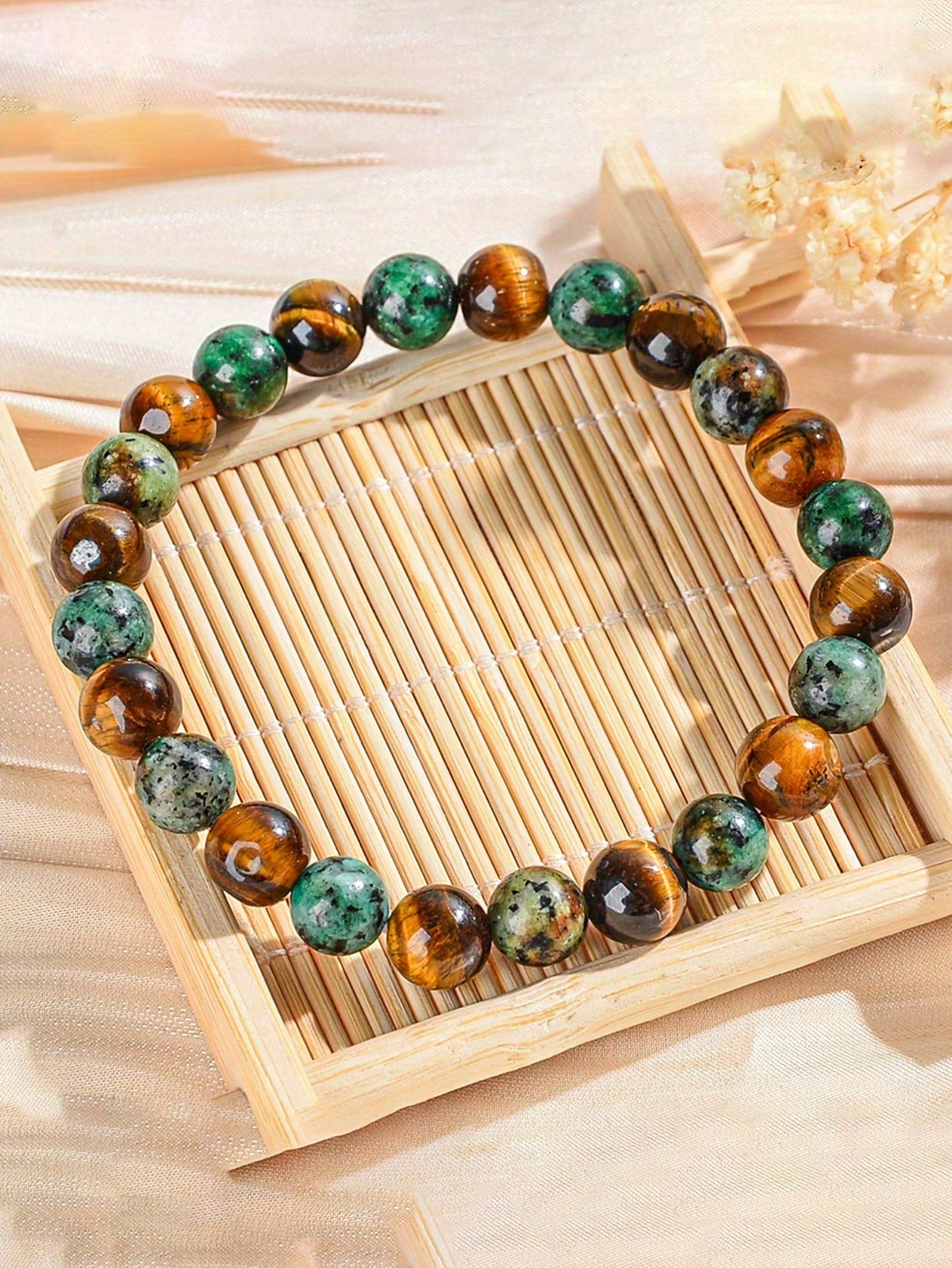 Bohemian Style Attract Money Bracelet- African Turquoise & Tiger Eye, Abundance And Prosperity, Courage, Focus, Luck & Success Jewelry For Men Women