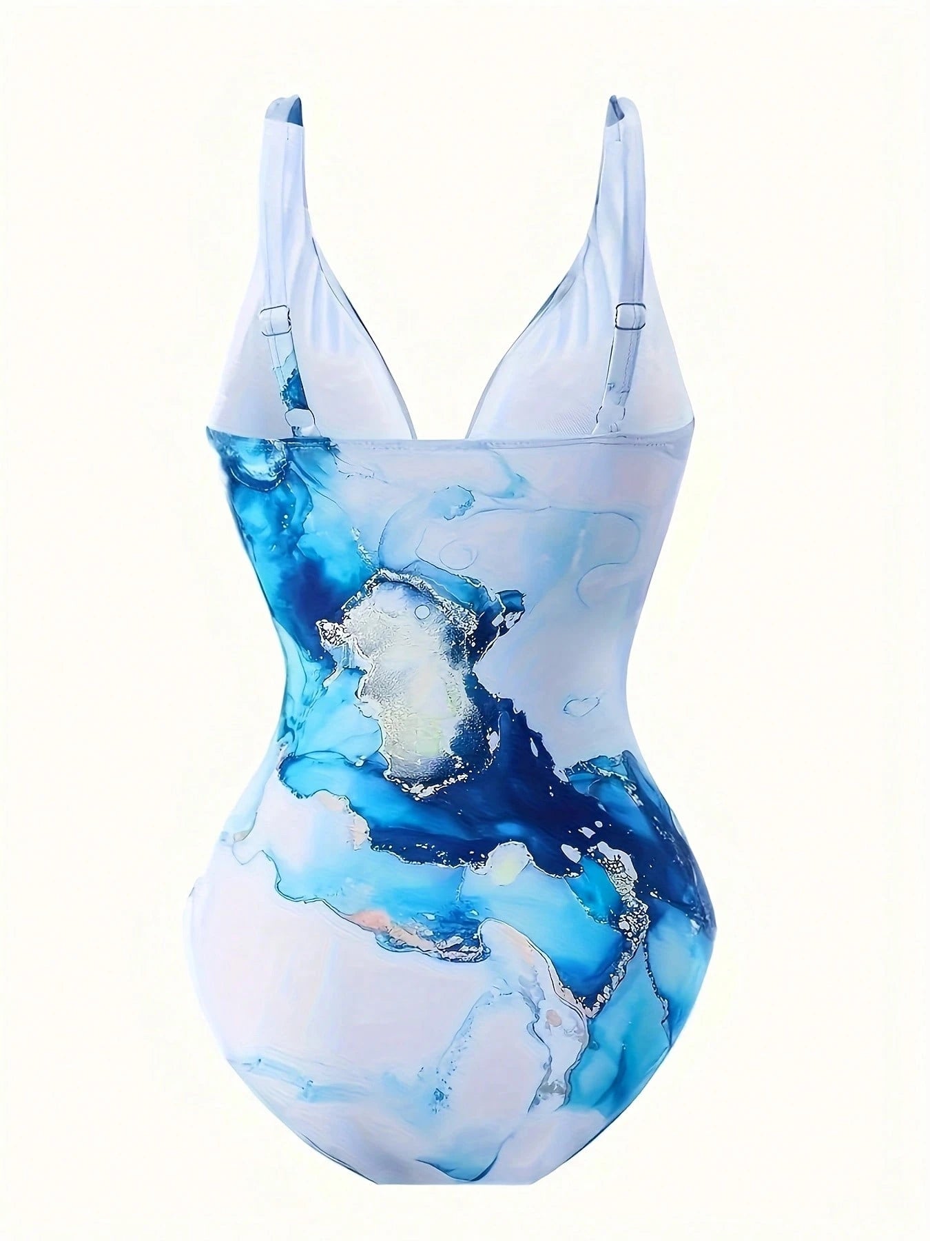 Boho Style Women's Straps V Neck One Piece Swimsuit With Long Skirt Cover Up For Beach Vacations