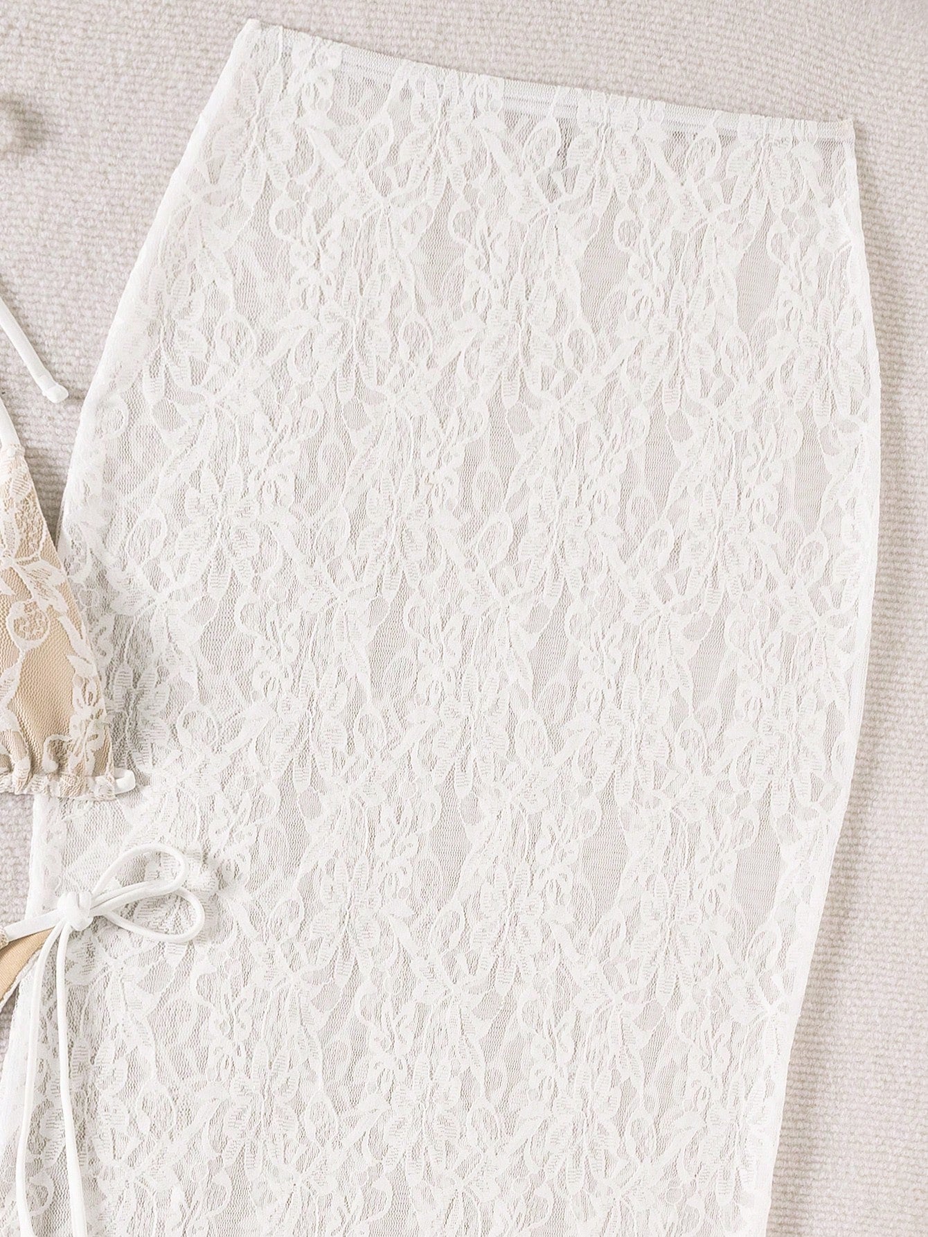 Bonvoyette Swim Oasis Plain Knitted Textured Bikini Set With Metallic Accessories