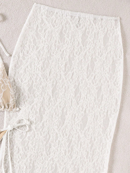 Bonvoyette Swim Oasis Plain Knitted Textured Bikini Set With Metallic Accessories