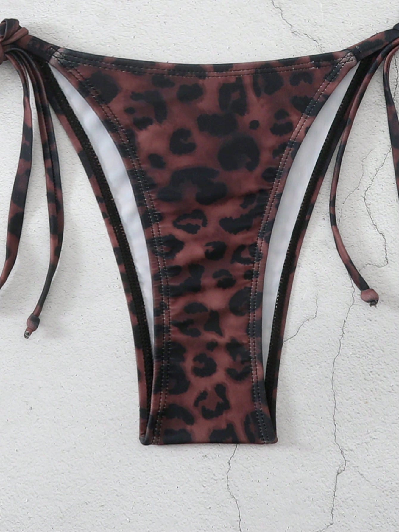 Bonvoyette Women's Sexy Deep-Colored Leopard Print Swimwear, Halter Neck Fashionable Bikini Set