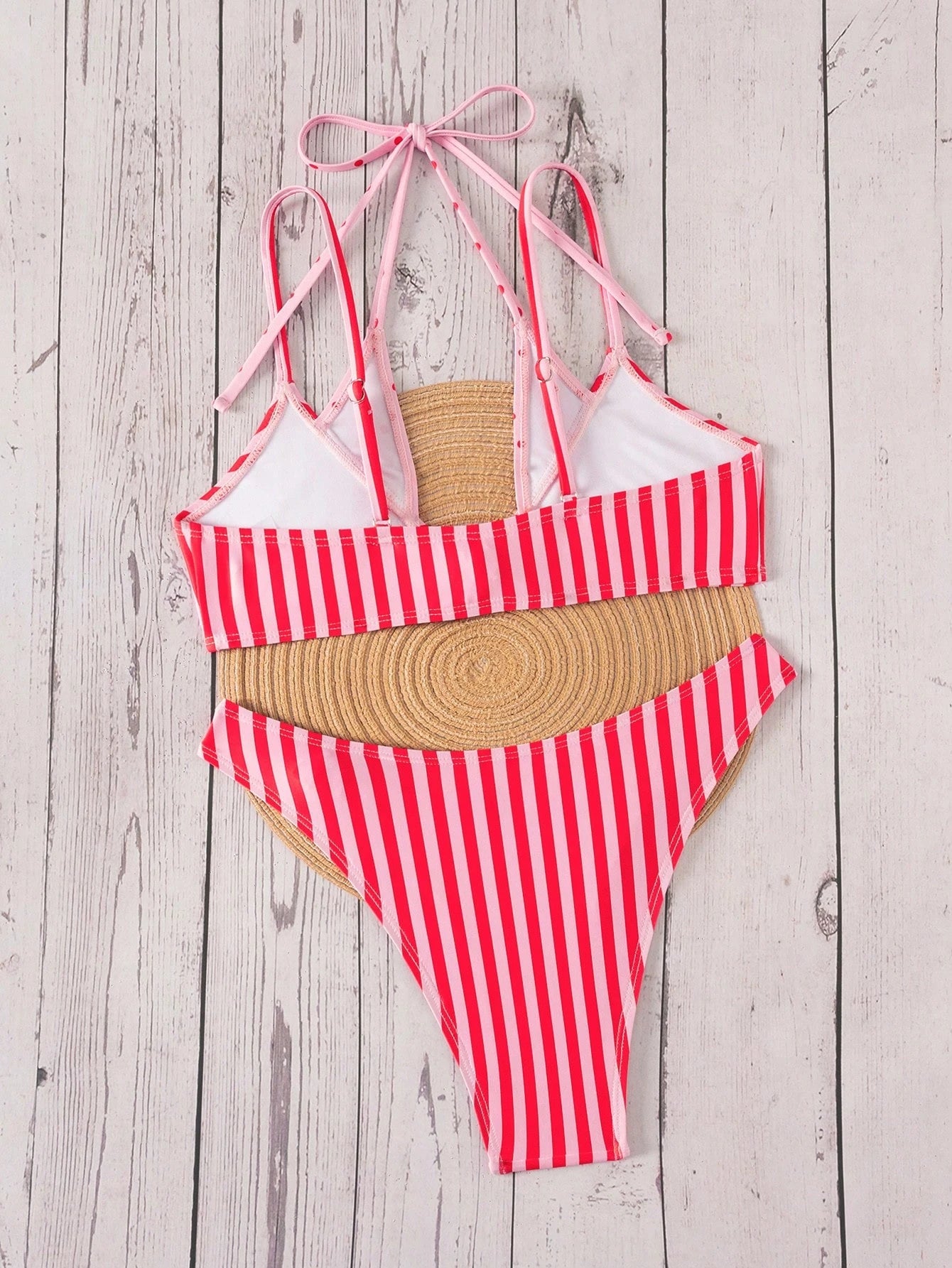Bonvoyette Women's Summer New Polka Dot Contrast Color Print Sexy Bikini Set, Suitable For Winter, Outings, Birthday Parties, Casual Occasions, Y2K Style, Western Attire, Nightclub Parties, Beach Use