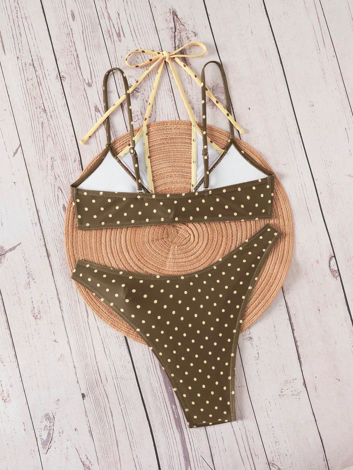 Bonvoyette Women's Summer New Polka Dot Contrast Color Print Sexy Bikini Set, Suitable For Winter, Outings, Birthday Parties, Casual Occasions, Y2K Style, Western Attire, Nightclub Parties, Beach Use