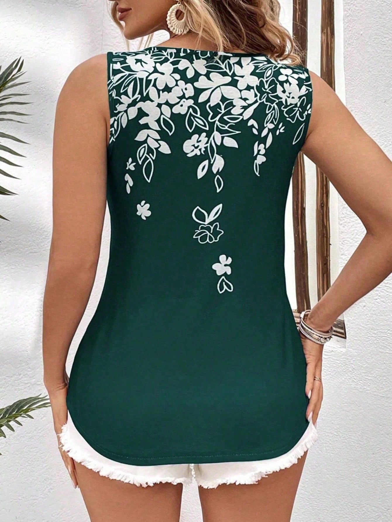 Breezaya Plus Floral Print Tank Top For Summer Graphic Tees Women Tops