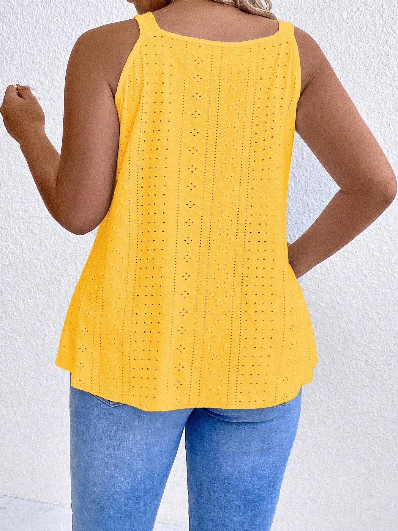 Breezaya Plus Size Women's Summer Circular Ring Connected Casual Camisole Top