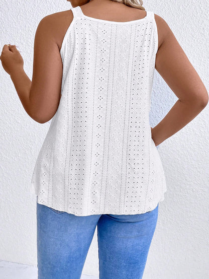 Breezaya Plus Size Women's Summer Circular Ring Connected Casual Camisole Top