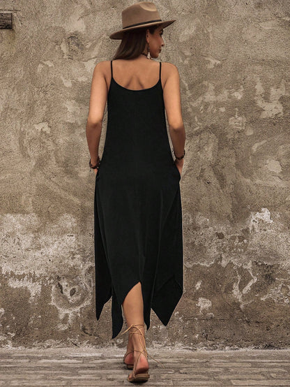 Breezaya Women'S Asymmetrical Hem Spaghetti Strap Dress