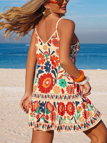 Breezaya Women's Casual Printed Sleeveless Beach Cover-Up Dress, Spring/Summer