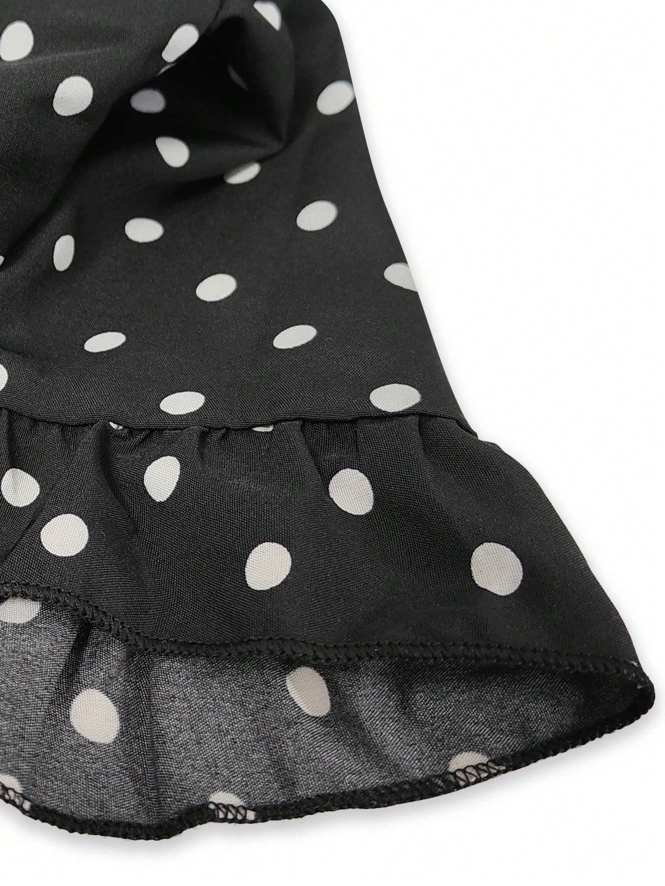 Cévolie Women's Spring/Summer Sexy Elegant Woven Halter Neck Tie-Up Cup Spliced Lace Polka Dot A-Line Ruffle Gathered Mini Dress,Fitting Dress