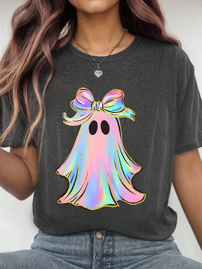 Calvaya Plus Size Tops Funny Witch Broomstick 'Yes I Can Drive A Stick' Letter Design Pattern Round Neck Short Sleeve T-Shirt Casual Graphic Tees
