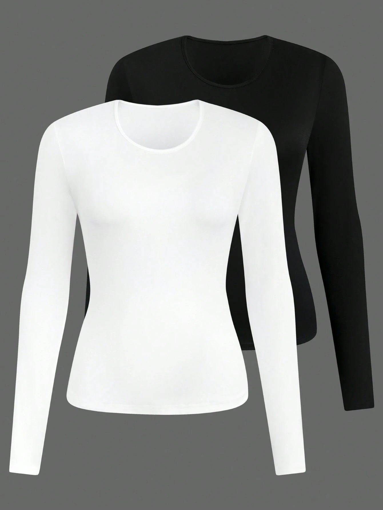 Calvaya Plus Size Women's Round Neck Long Sleeve T-Shirt Fall Cloth For Women