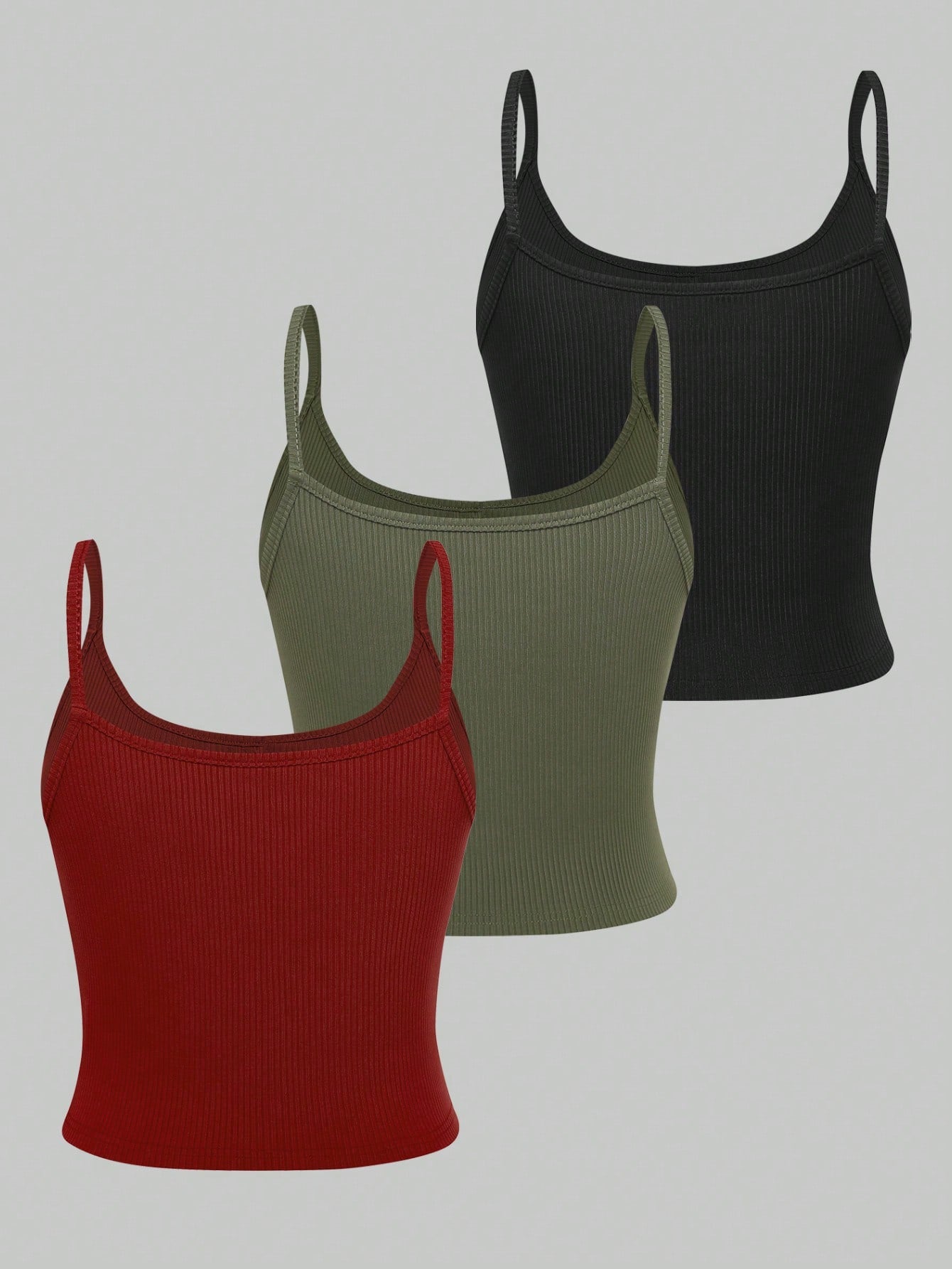Calvaya Plus Size Women Sleeveless Split Button Multi-Color Cami Top Set