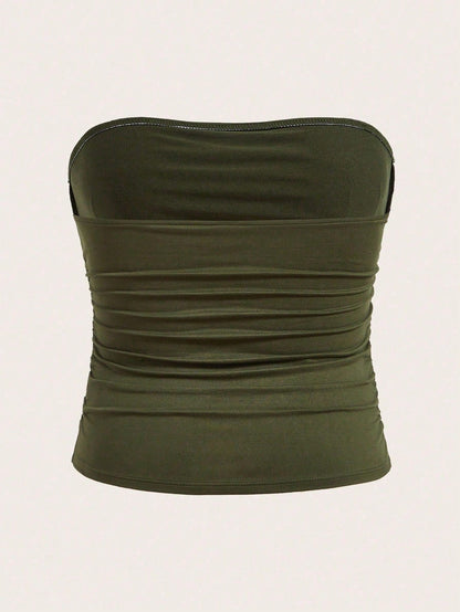 Calvaya Women's Plus Size Solid Color Simple Stylish Top, Suitable For Summer