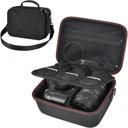 Camera Case For Canon Eos Rebel T7/R50/R100 Mark II/R50V/R10/R5/R6/R8 Mark IV/SL3 DSLR SLR Camera, Travel Mirrorless Camera Carrying Bag For Lens, Cables, SD Card And Accessories (Box Only)