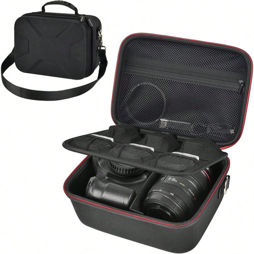 Camera Case For Canon Eos Rebel T7/R50/R100 Mark II/R50V/R10/R5/R6/R8 Mark IV/SL3 DSLR SLR Camera, Travel Mirrorless Camera Carrying Bag For Lens, Cables, SD Card And Accessories (Box Only)
