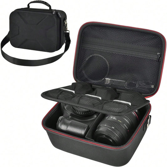 Camera Case For Canon Eos Rebel T7/R50/R100 Mark II/R50V/R10/R5/R6/R8 Mark IV/SL3 DSLR SLR Camera, Travel Mirrorless Camera Carrying Bag For Lens, Cables, SD Card And Accessories (Box Only)