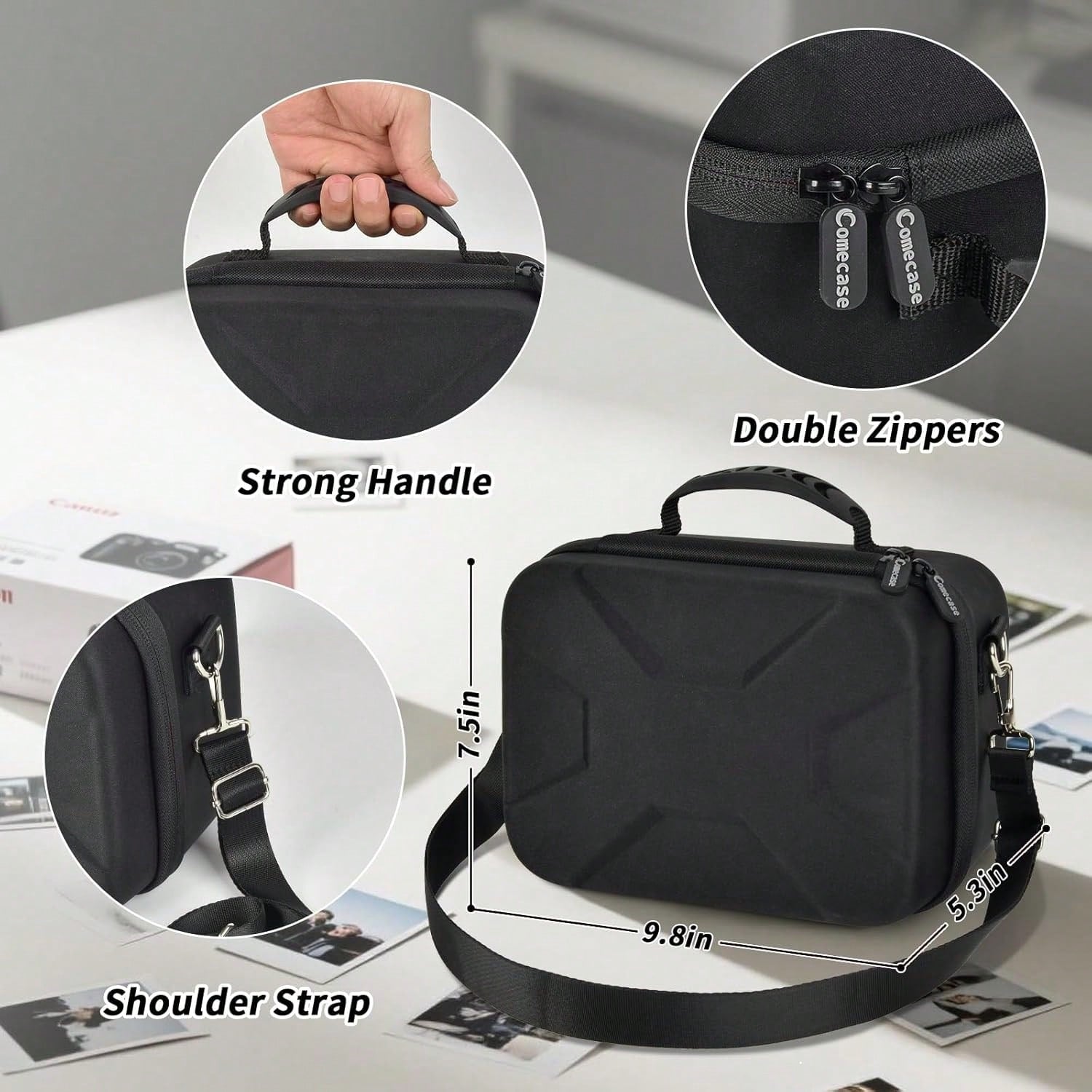 Camera Case For Canon Eos Rebel T7/R50/R100 Mark II/R50V/R10/R5/R6/R8 Mark IV/SL3 DSLR SLR Camera, Travel Mirrorless Camera Carrying Bag For Lens, Cables, SD Card And Accessories (Box Only)