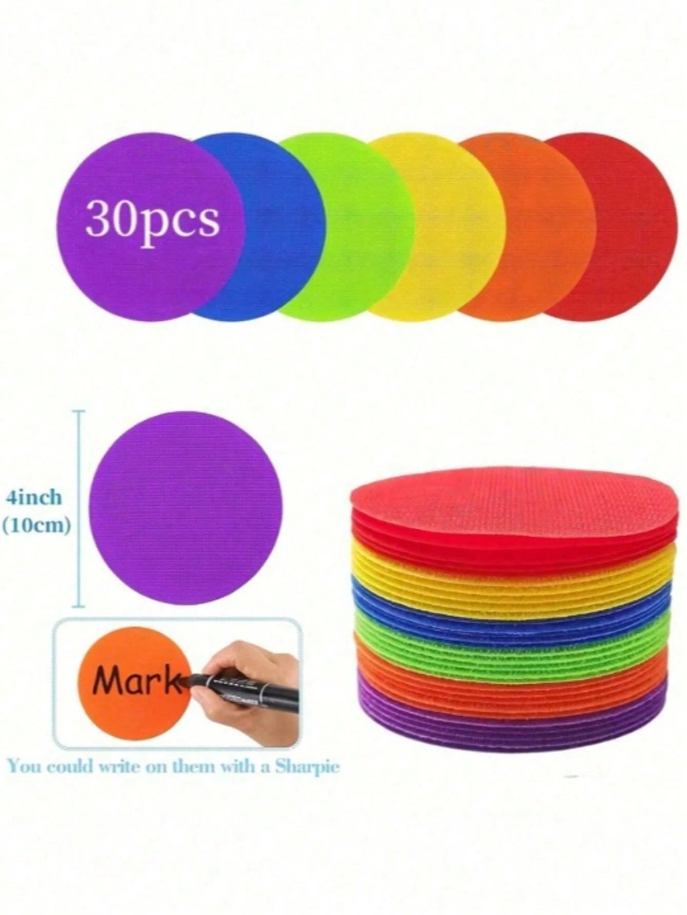 Carpet Spot Markers, Classroom Seating Carpet Spot Markers, Fixed Spot Markers, Multi-Color Dot Markers, For Games And Teachers (6 Colors) Back To School Season