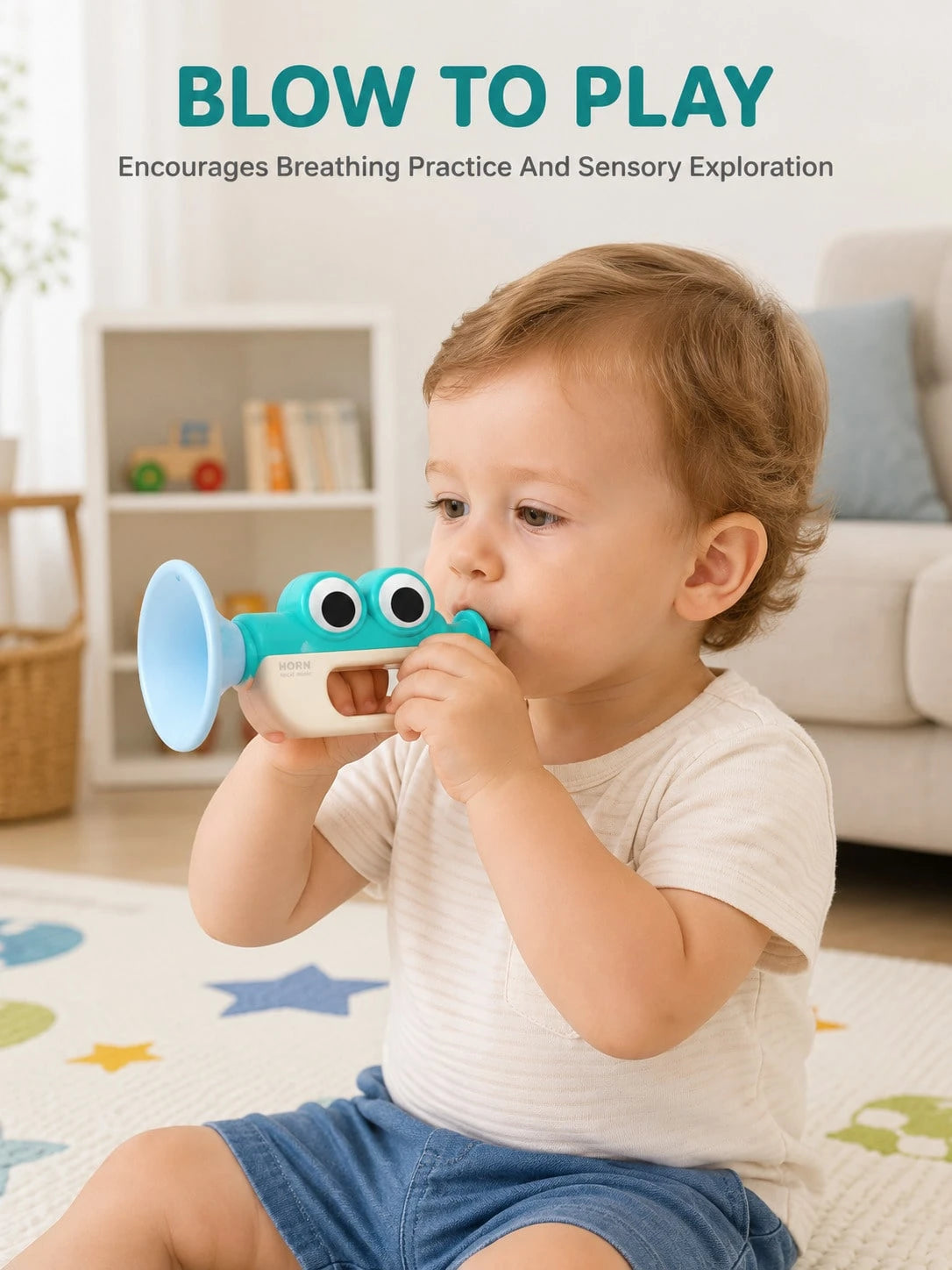 Cartoon Crocodile Horn Toy For Kids,Easy-Grip Handle,Indoor Outdoor Pretend Play Gift,Toddler Toys,Newborn Gifts,Sensory Toys,Travel Toys,Toys For Kid