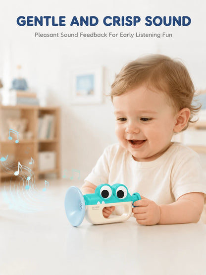 Cartoon Crocodile Horn Toy For Kids,Easy-Grip Handle,Indoor Outdoor Pretend Play Gift,Toddler Toys,Newborn Gifts,Sensory Toys,Travel Toys,Toys For Kid