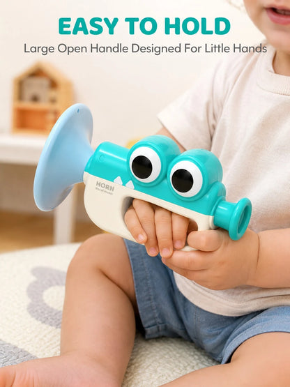 Cartoon Crocodile Horn Toy For Kids,Easy-Grip Handle,Indoor Outdoor Pretend Play Gift,Toddler Toys,Newborn Gifts,Sensory Toys,Travel Toys,Toys For Kid