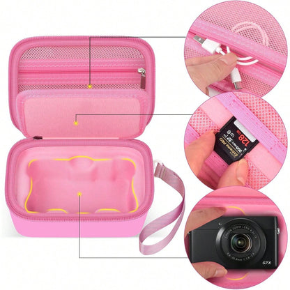 Case For Canon PowerShot G7X Mark/ SX740/SX720 4K Digital Camera, Point And Shoot Vlogging Camera Bag With Padded Divider Holds SD Cards. Strap Is Attached For Travel- Box Only