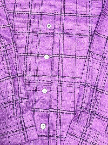 Casual Fashion Plaid Print Women's Plus Size Lightweight Long Sleeve Button-Up Shirt