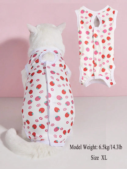 Cat Spay/Neuter Recovery Suit, Female Cat Post-Surgery Clothing, Weaning Suit, Soft Thin 4-Leg Cat Anti-Licking Warm Suit