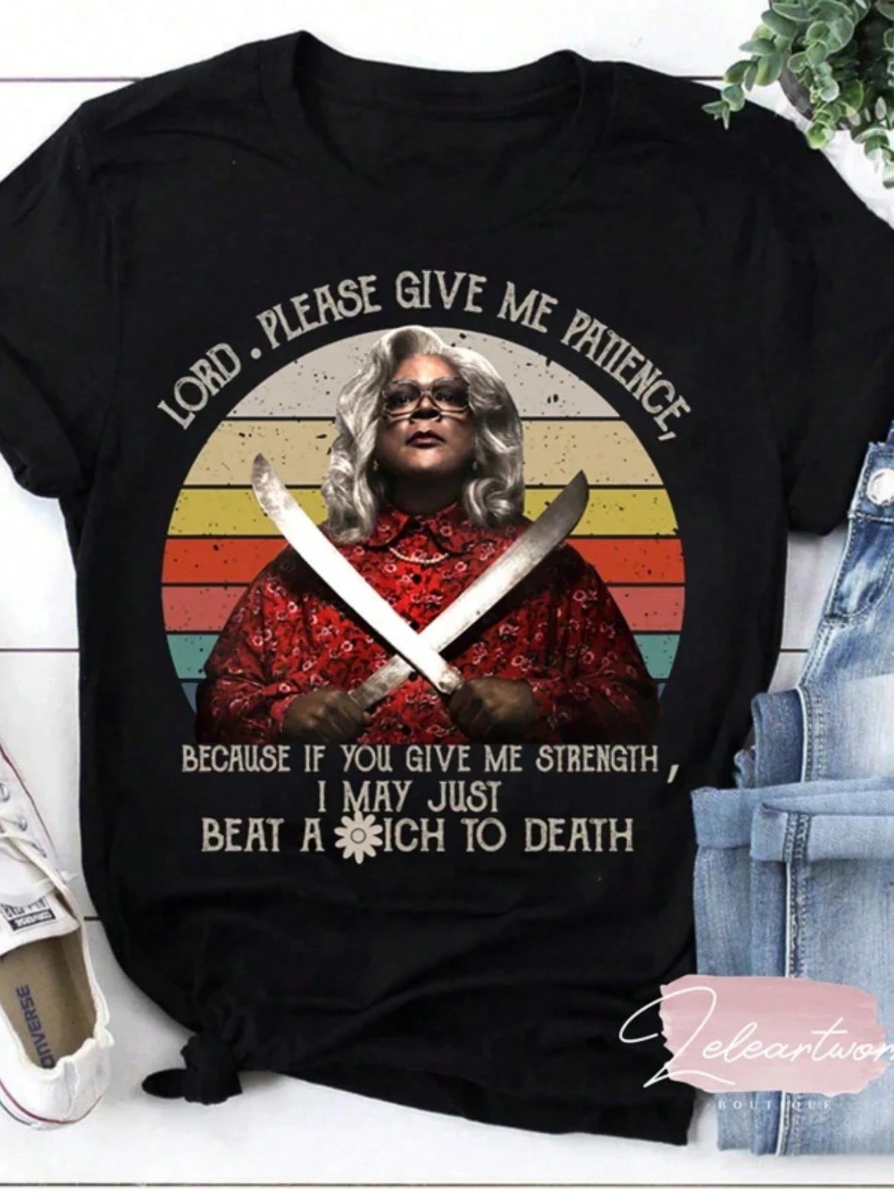 Character Slogan Pattern T-Shirt