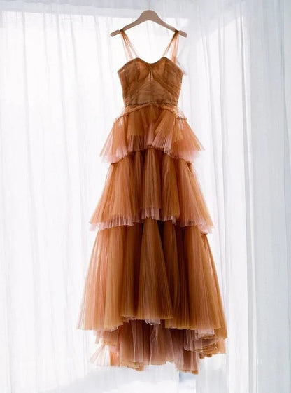 Charming Tulle Ruffle Prom Dresses Full Length Birthday Party Gown,AST2262