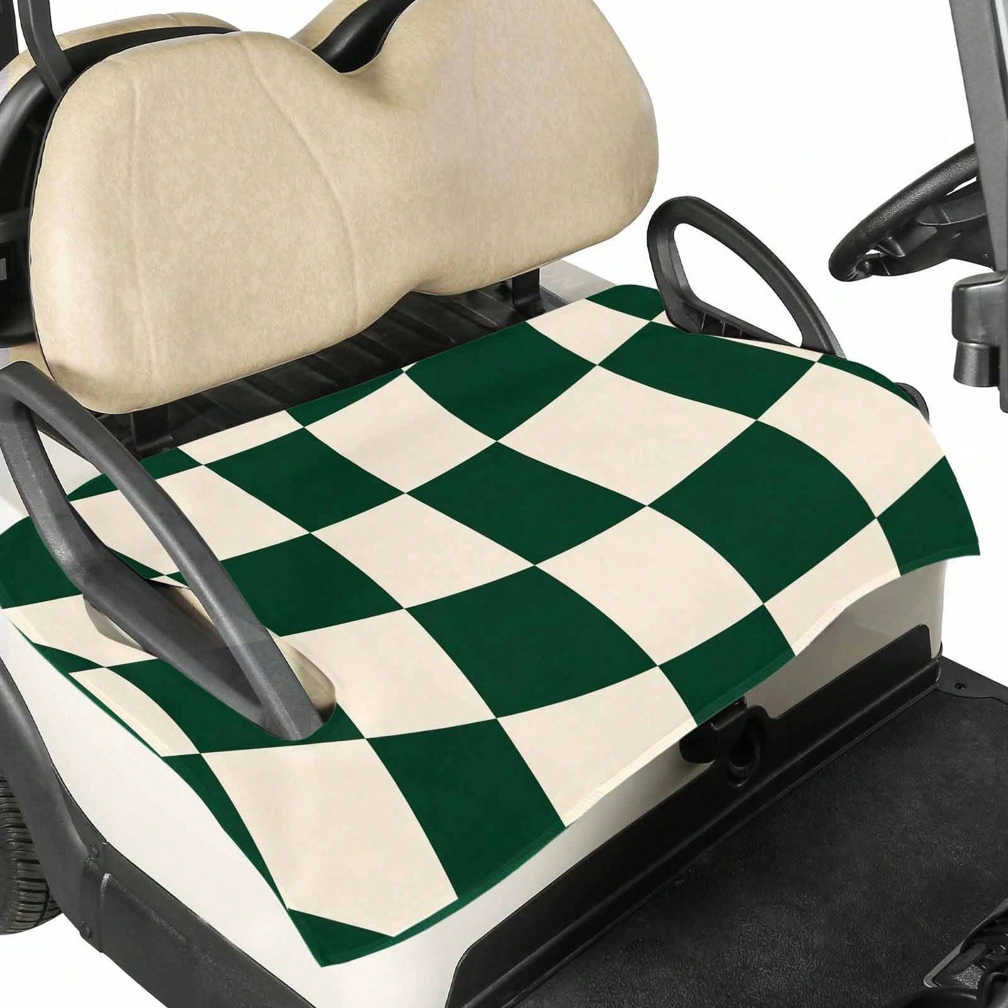 Checkered Golf Cart Seat Covers, 51x31 In Ultra-Soft Golf Cart Seat Towel Blanket, Keeps Seat Cool And Clean