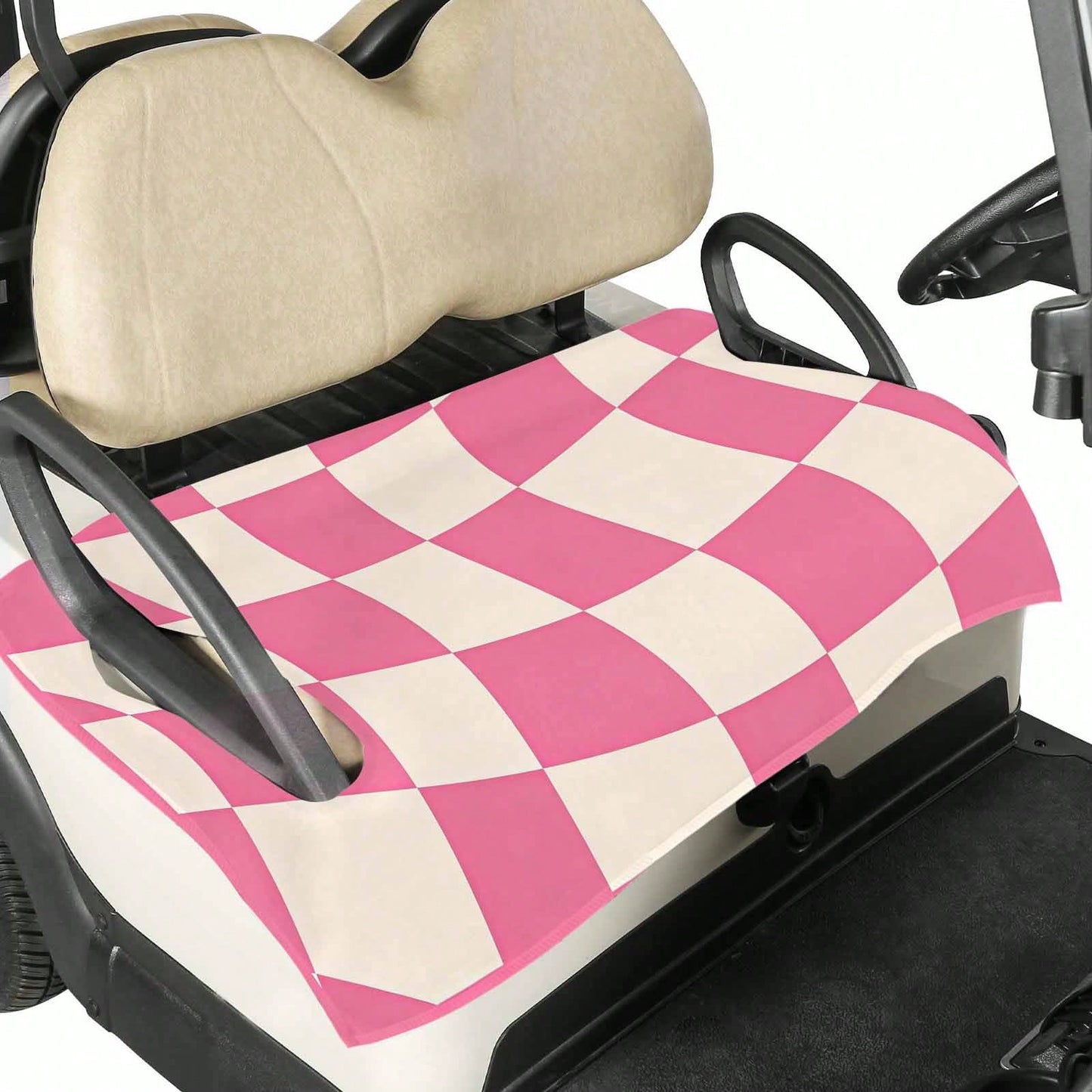 Checkered Golf Cart Seat Covers, 51x31 In Ultra-Soft Golf Cart Seat Towel Blanket, Keeps Seat Cool And Clean