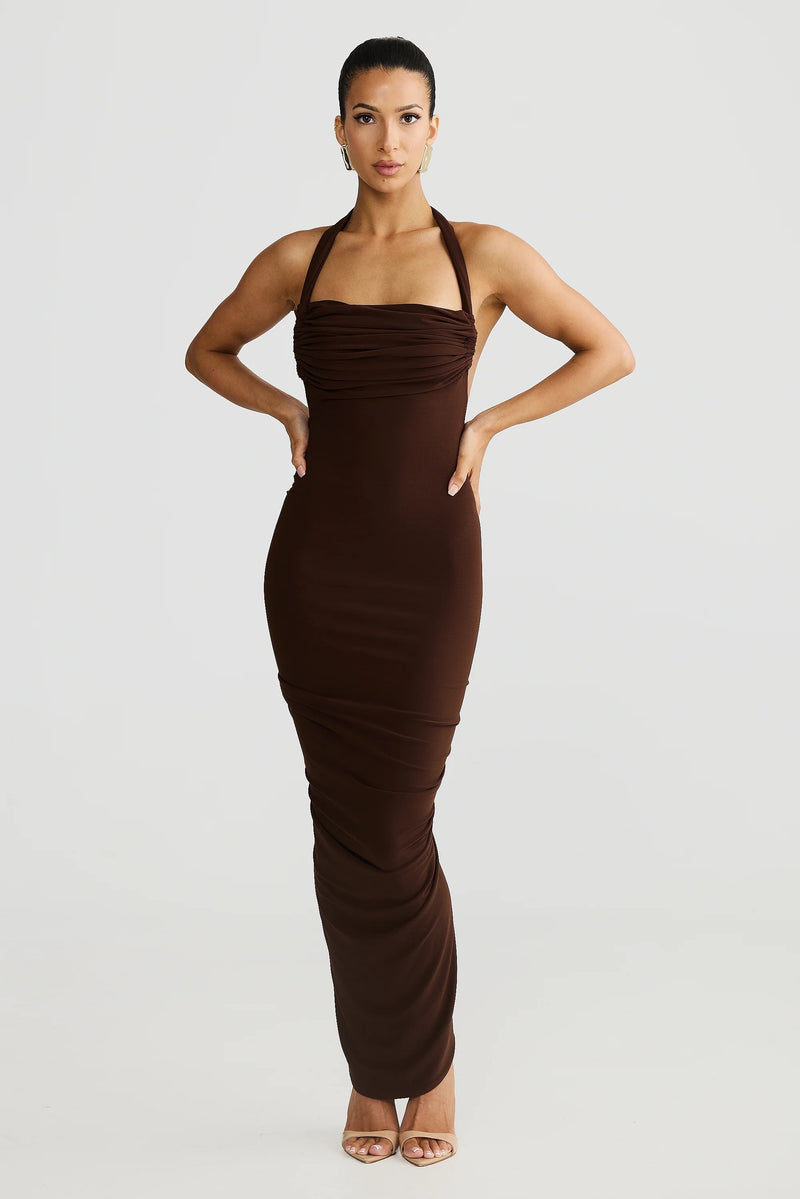 Chloe Dress - Espresso Brown