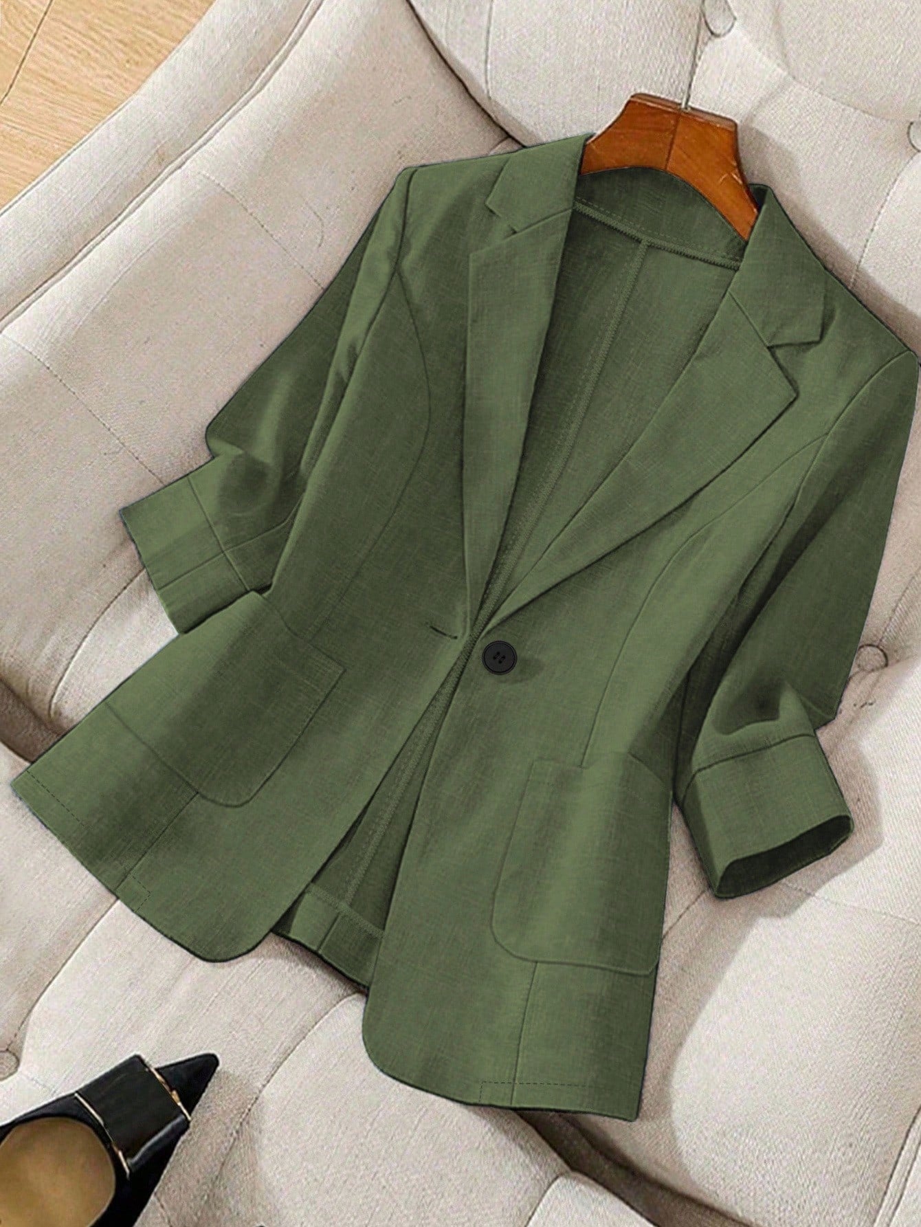 Clasi Plus Size Casual Commuter Solid Color Jacket Winter Fall Autumn
