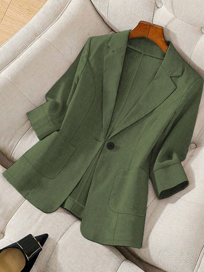Clasi Plus Size Casual Commuter Solid Color Jacket Winter Fall Autumn