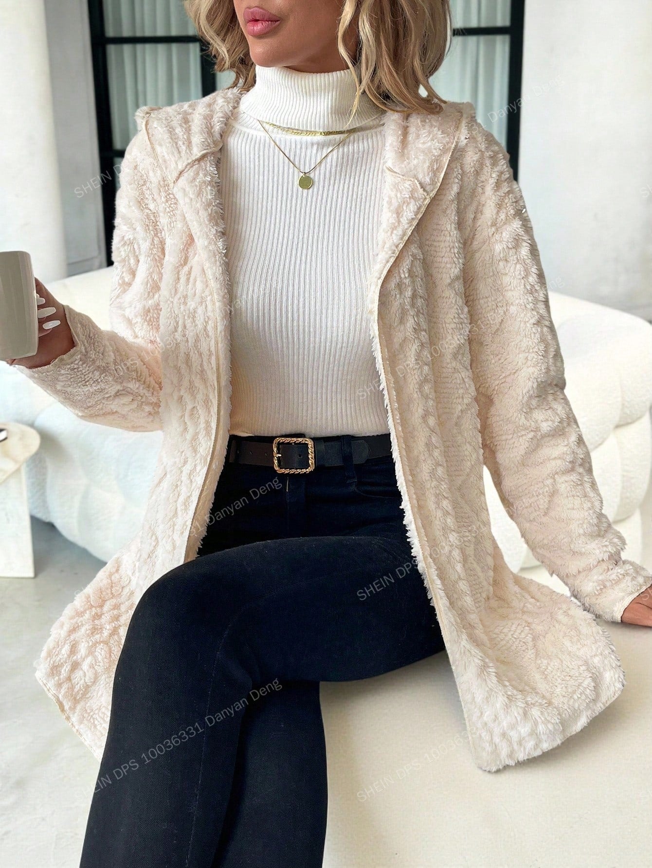 Clasi Plus Size Women Fluffy Long Sleeve Zip Front Casual Hooded Jacket Winter Warm Fleece Fuzzy Teddy Cardigan,Old Money Style Hiking Fall Clothes 2025