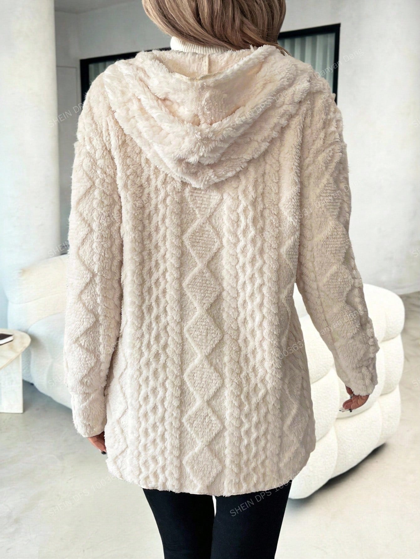 Clasi Plus Size Women Fluffy Long Sleeve Zip Front Casual Hooded Jacket Winter Warm Fleece Fuzzy Teddy Cardigan,Old Money Style Hiking Fall Clothes 2025